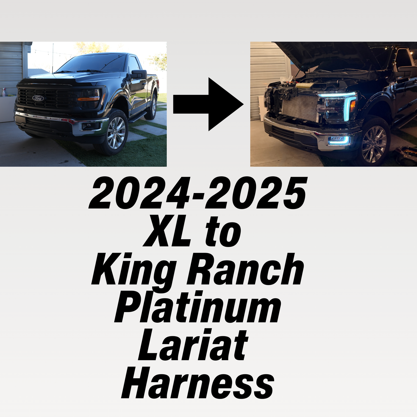 2024-2025 F150 XL to King Ranch, Platinum & Lariat Headlight Conversion Harness
