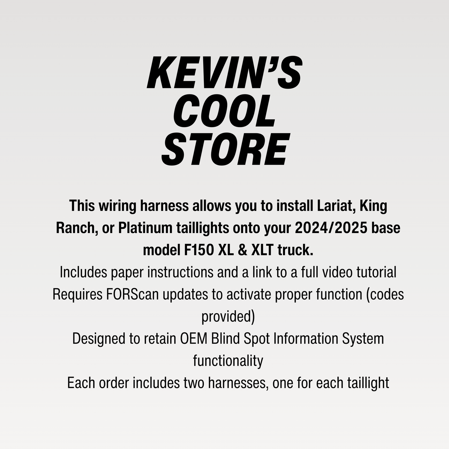 2024-2025 F150 XL to King Ranch, Platinum & Lariat Taillight Conversion Harness